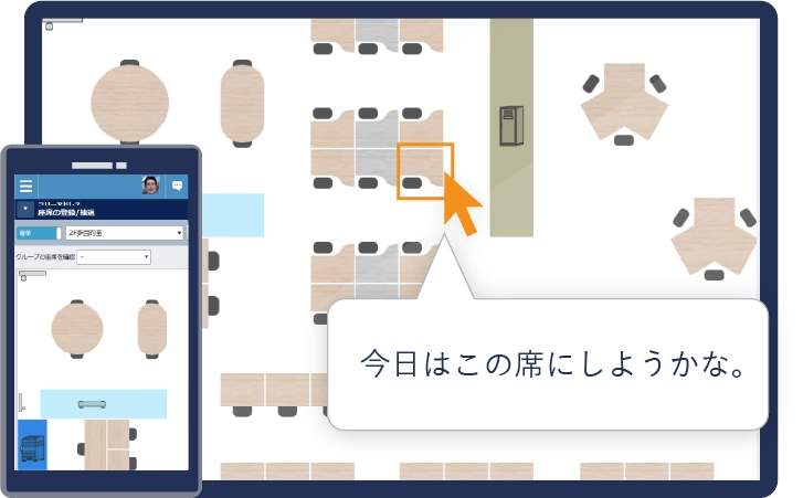 フリーアドレス使用